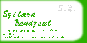 szilard mandzsul business card